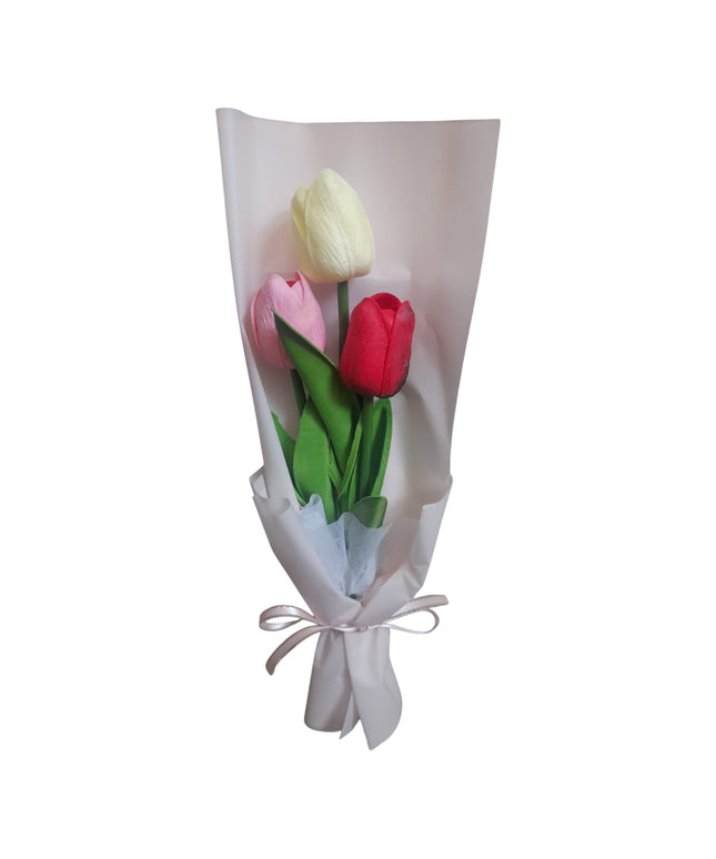 Buchet decorativ Lalele în pungă cadou 804-20