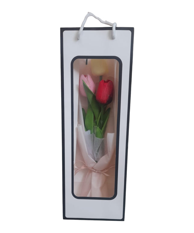Buchet decorativ Lalele în pungă cadou 804-20