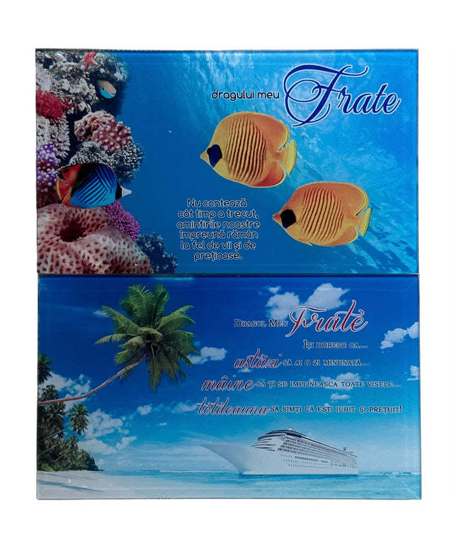 Tablou decorativ din sticlă cu mesaj pentru Frate