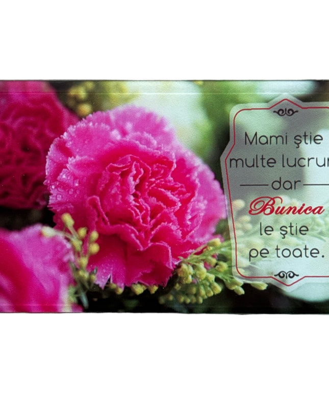 Tablou decorativ din sticlă cu mesaj pentru Bunica 17cm