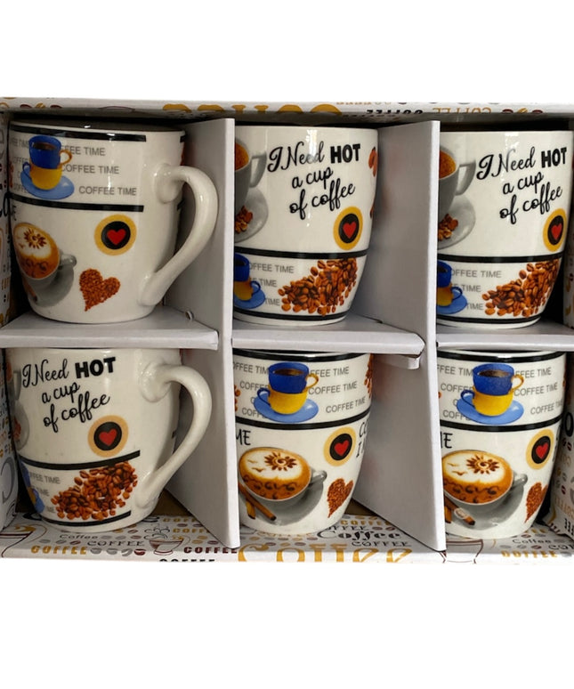 Set cadou 6 căni ceramică Coffee color