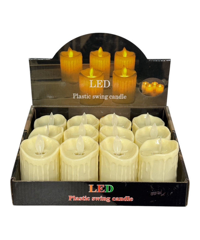 Lumânare decorativă LED flacără fixă 12/set 8x5cm 1213-2