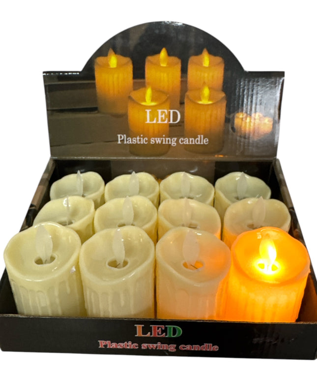 Lumânare decorativă LED flacără fixă 12/set 8x5cm 1213-2