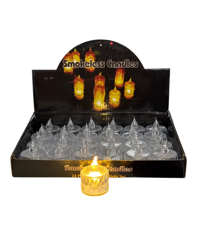 Lumânare LED Pastilă Cristal 24/set 5x4cm 1213-10