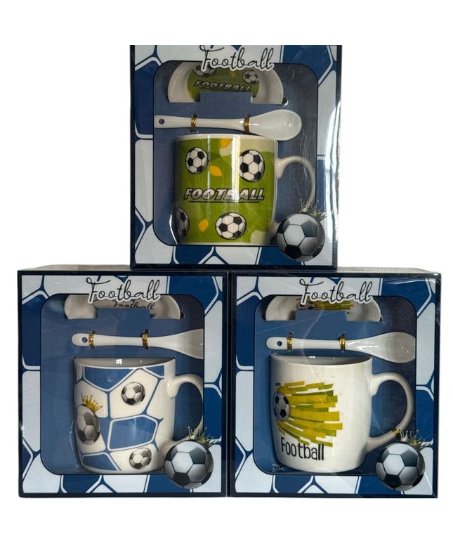 Set cadou Football cană cu capac și linguriță