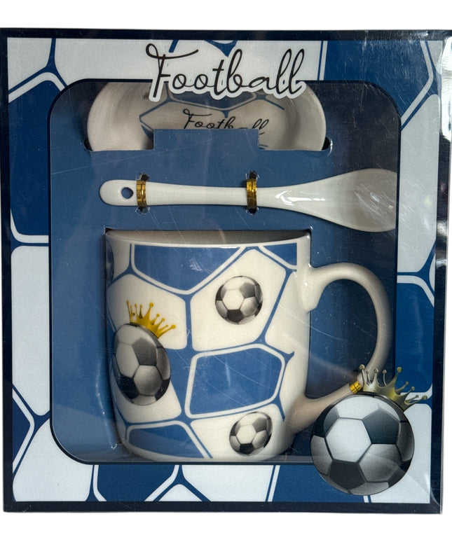 Set cadou Football cană cu capac și linguriță