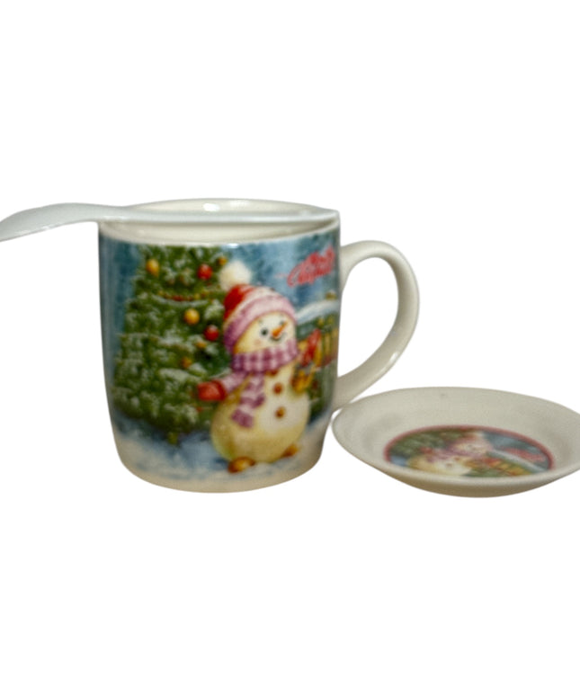 Set cadou Crăciun cană cu capac și linguriță HK2336B