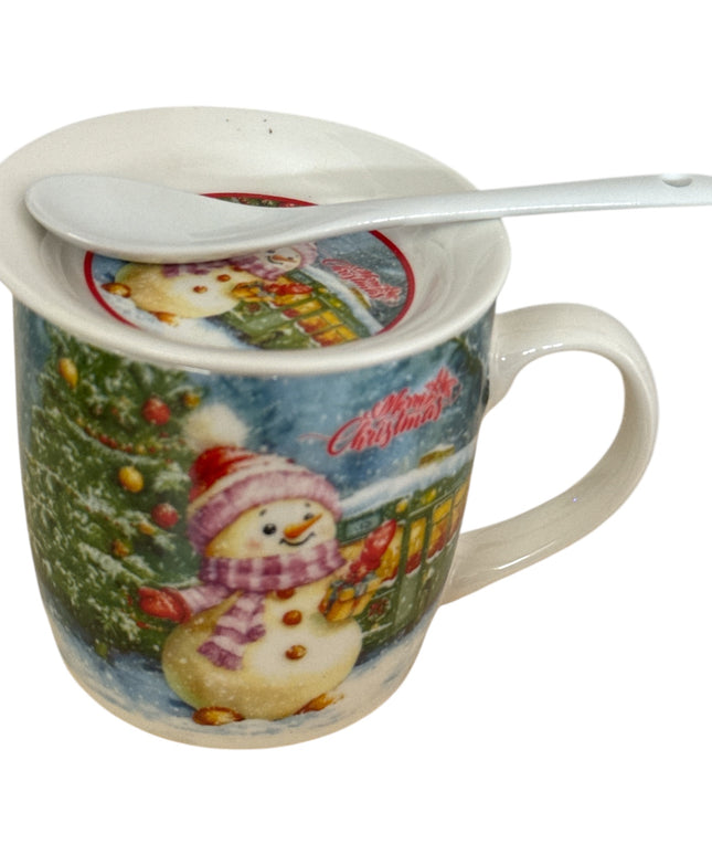 Set cadou cană Crăciun 500ml cu linguriță metal PV15B
