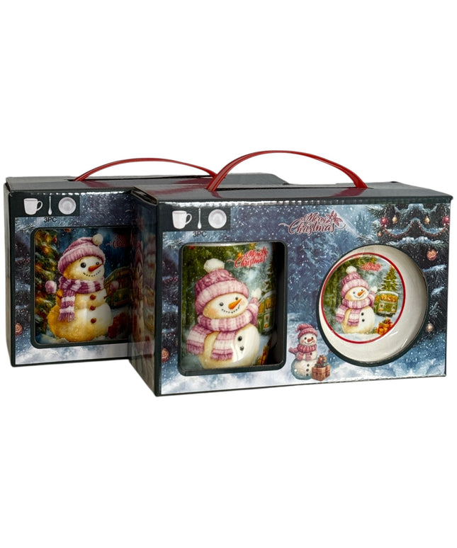 Set cadou cană Crăciun 300ml cu linguriță Q30B