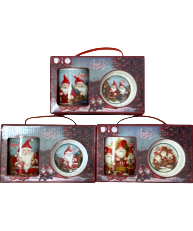 Set cadou cană Crăciun 300ml cu linguriță Q44B