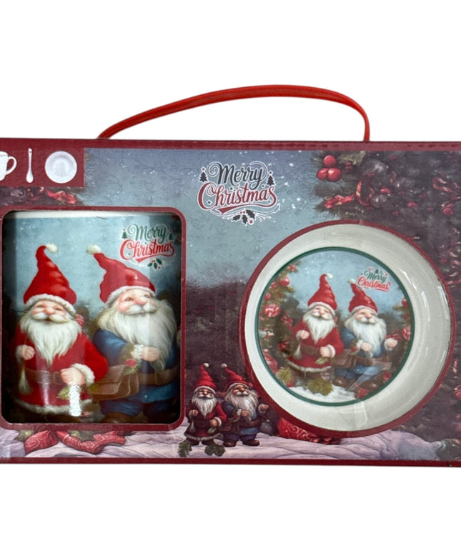 Set cadou cană Crăciun 300ml cu linguriță Q44B
