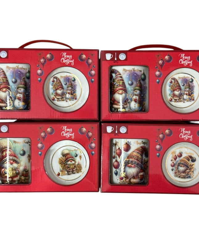 Set cadou cană Crăciun 300ml cu linguriță Q32B