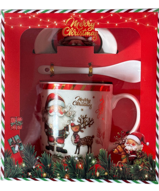 Set cadou Crăciun cană cu capac și linguriță HK2334B