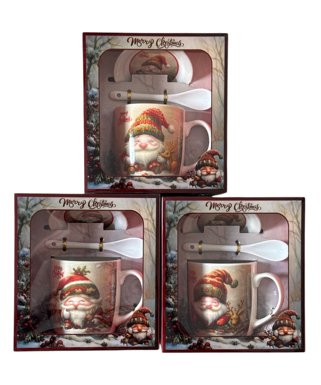 Set cadou Crăciun cană cu capac și linguriță HK2348B