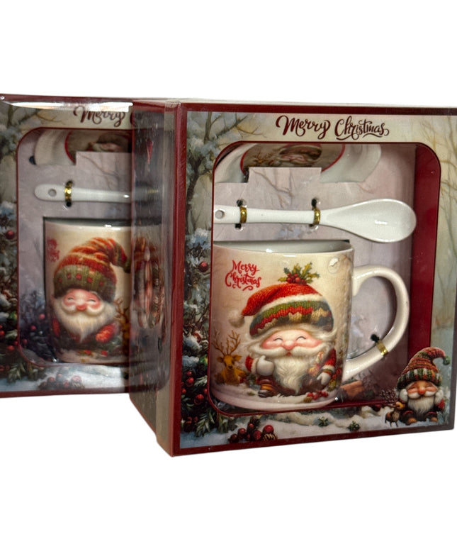 Set cadou Crăciun cană cu capac și linguriță HK2348B