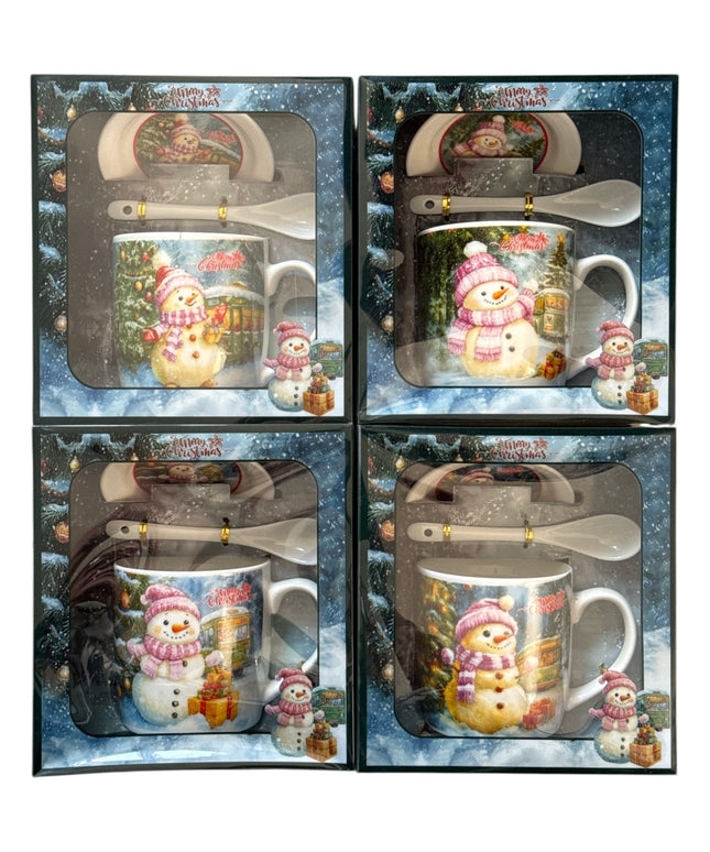 Set cadou Crăciun cană cu capac și linguriță HK2336B