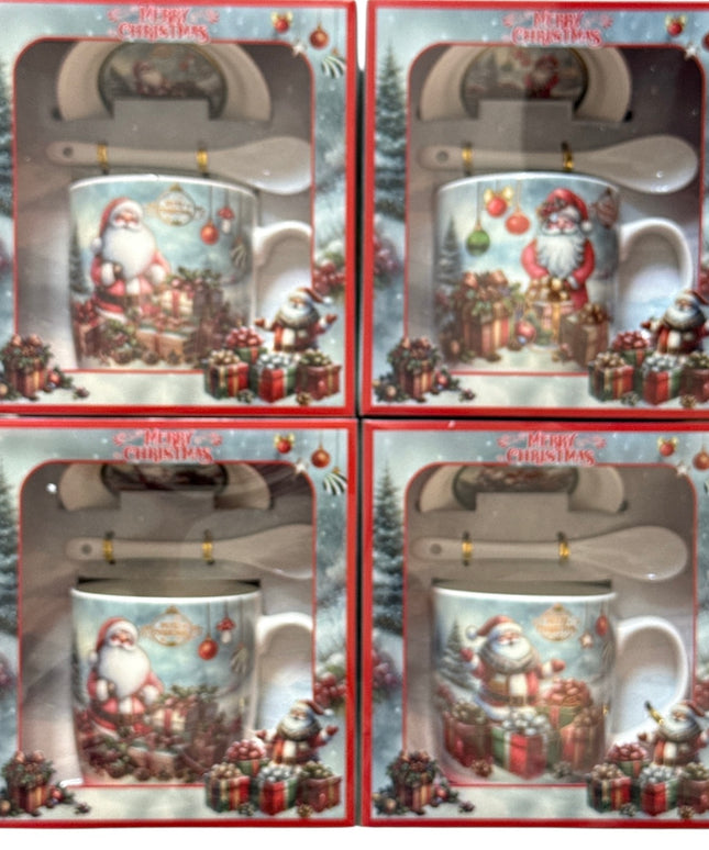Set cadou Crăciun cană cu capac și linguriță HK2335B
