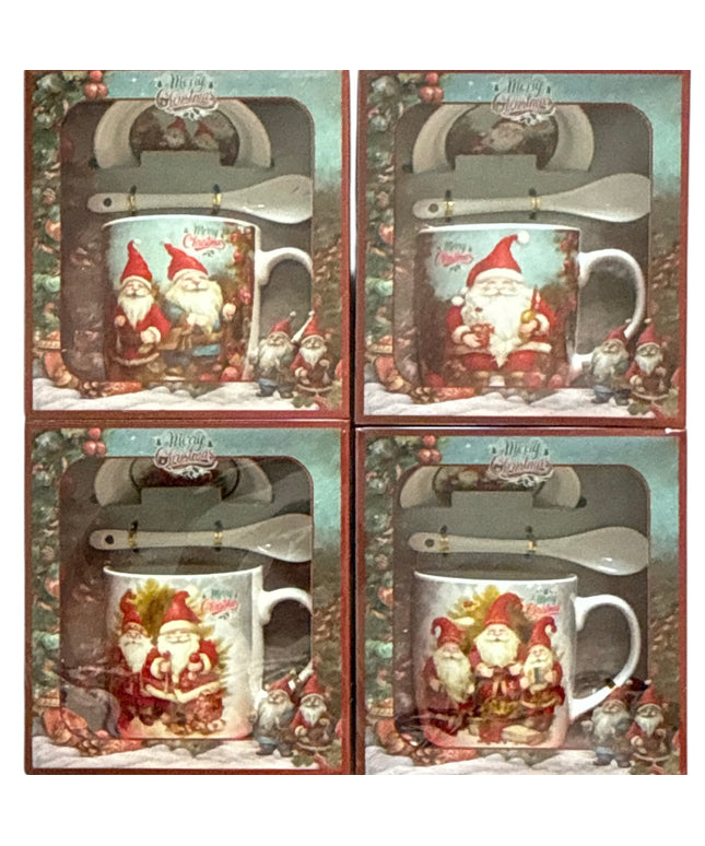 Set cadou Crăciun cană cu capac și linguriță HK2337B