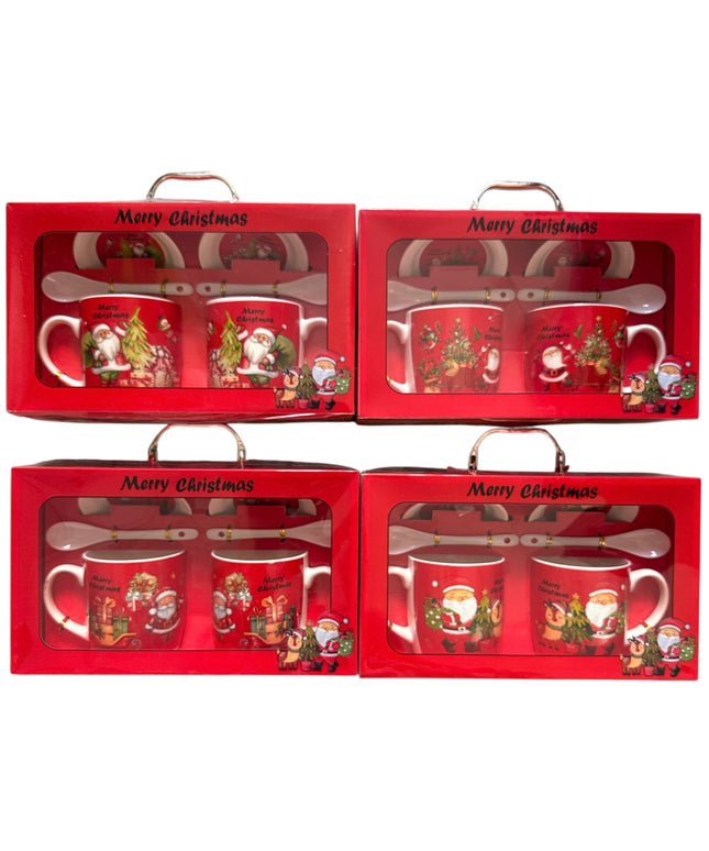 Set cadou Crăciun 2 căni cu capac și linguriță HK2007