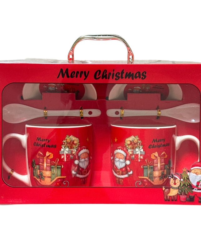 Set cadou Crăciun 2 căni cu capac și linguriță HK2007