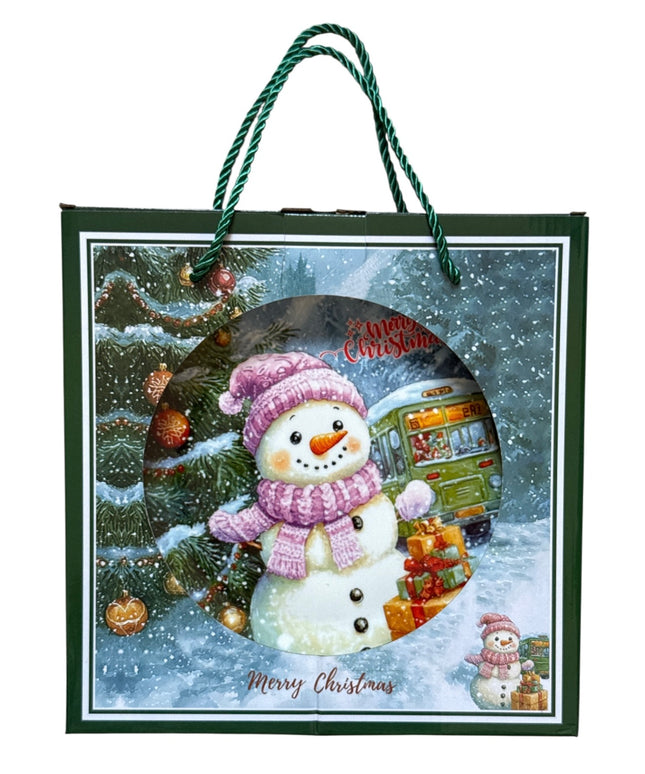 Set cadou Crăciun – farfurie decorativă + pungă cadou