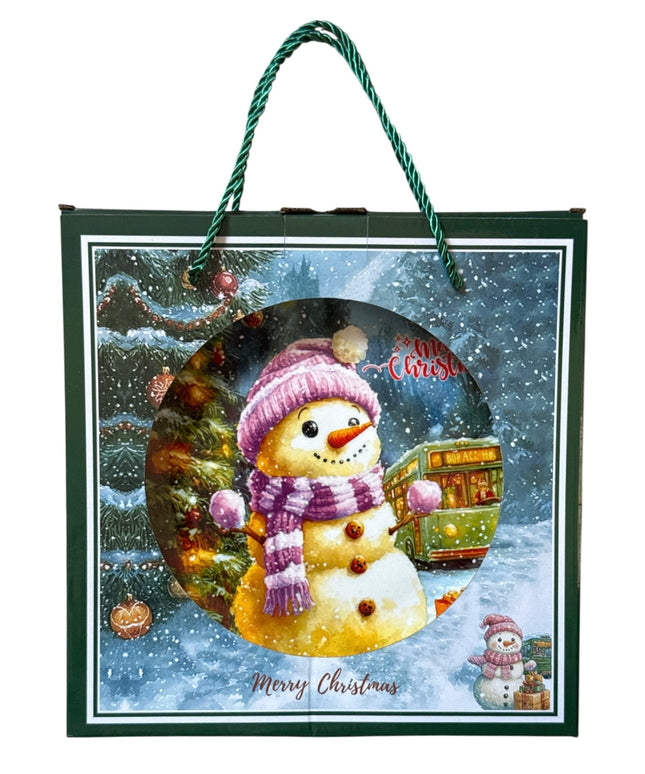 Set cadou Crăciun – farfurie decorativă + pungă cadou