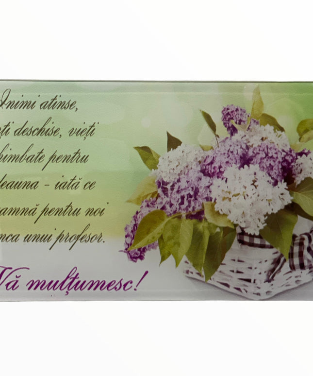 Tablou decorativ din sticlă cu mesaj pentru Profesor