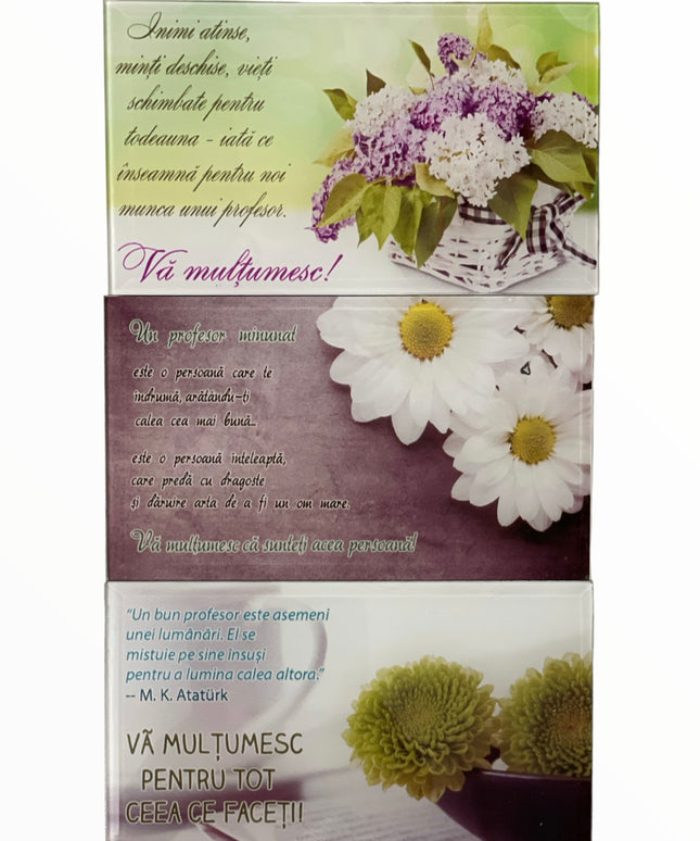 Tablou decorativ din sticlă cu mesaj pentru Profesor