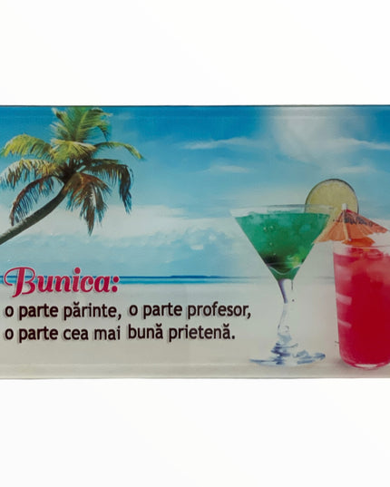 Tablou decorativ din sticlă cu mesaj pentru Bunica 17cm