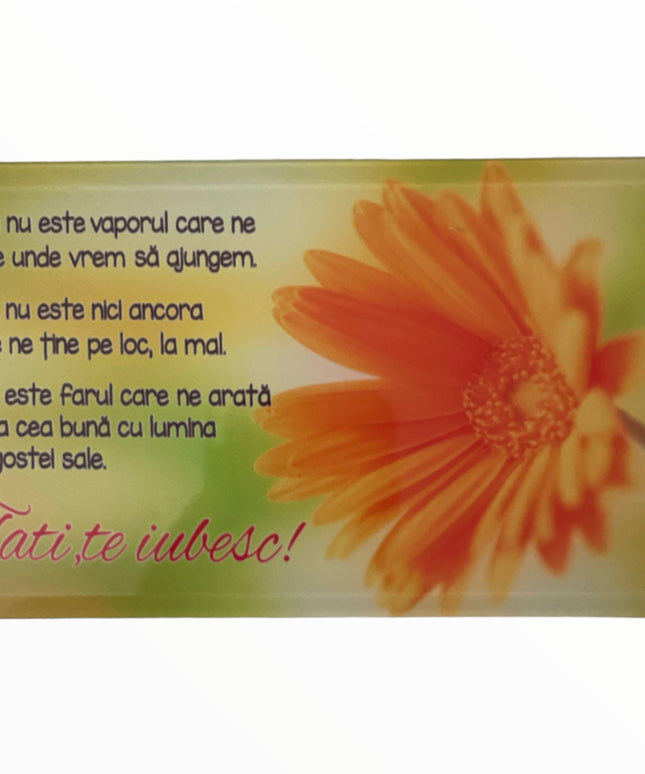 Tablou decorativ din sticlă cu mesaj pentru Tata