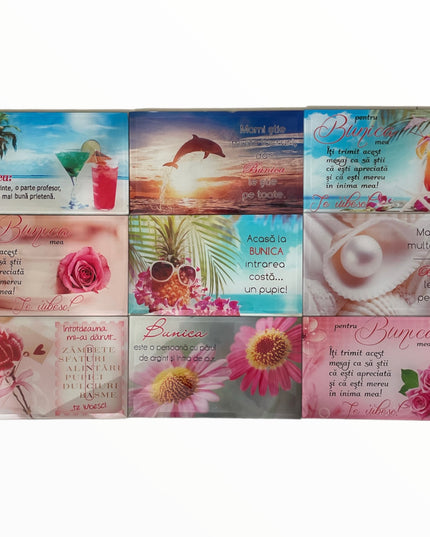 Tablou decorativ din sticlă cu mesaj pentru Bunica 17cm
