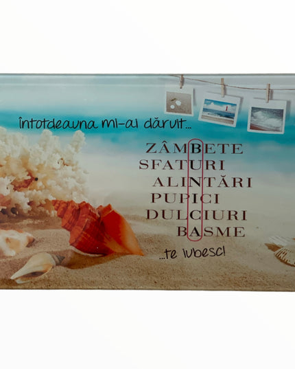 Tablou decorativ din sticlă cu mesaj pentru Bunica 17cm