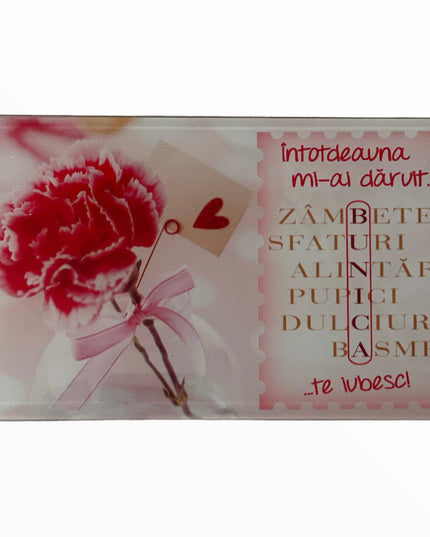 Tablou decorativ din sticlă cu mesaj pentru Bunica 17cm