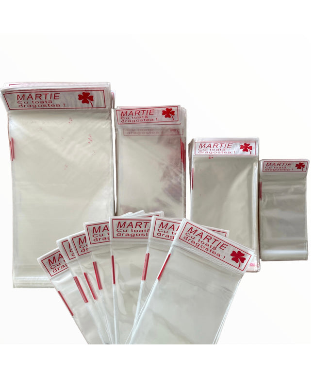 Pungi cu clapetă adezivă Martie lungime 14-30cm. 100/set