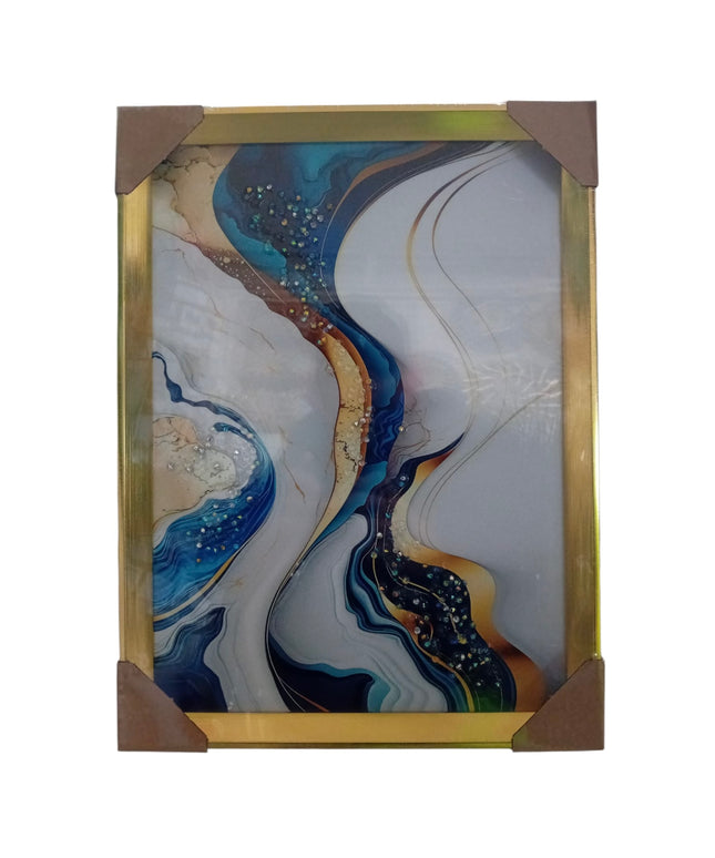 Tablou cristale 3D Abstract cu ramă aurie 40×30cm cod1115-1