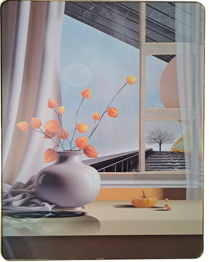 Tablou decorativ cu vază și peisaj 48x38cm cod 1148-2