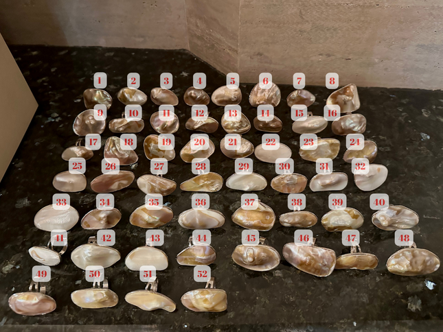 Inel reglabil cu Sidef mare și cutie de cadou