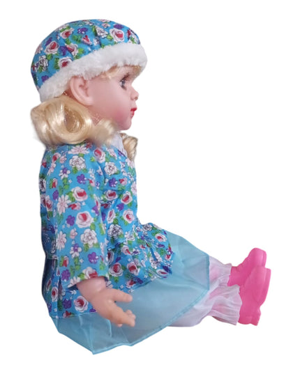 Păpușă Blondă cu Ținută Colorată 50x25cm