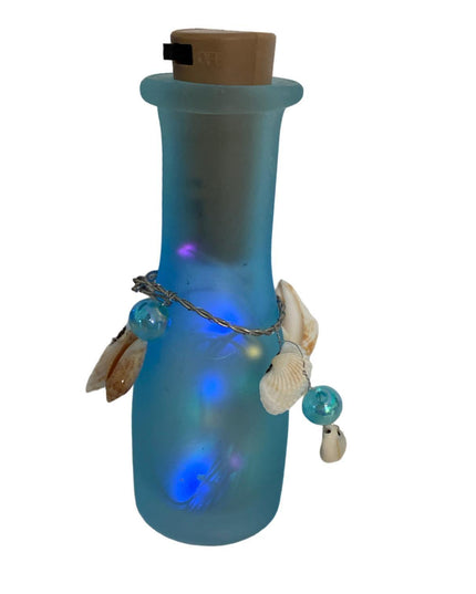 Sticlă cu scoici și lumini 11cm