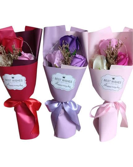 Buchet ornamental Trandafiri cu lumini în cutie cadou 804-15