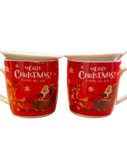 Set cadou Crăciun 2 căni cu capac și linguriță HK1722-B