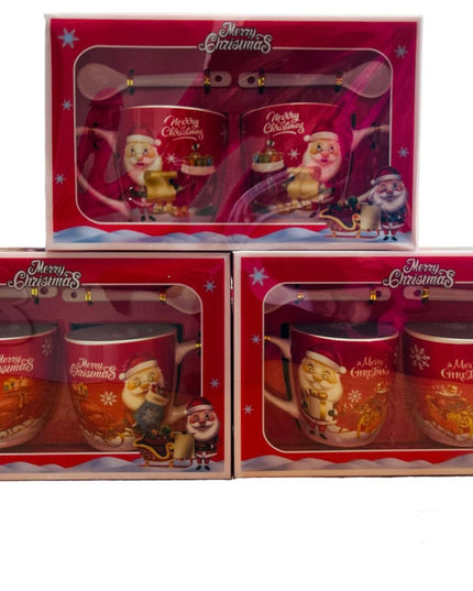 Set cadou Crăciun 2 căni cu linguriță AT1843-B