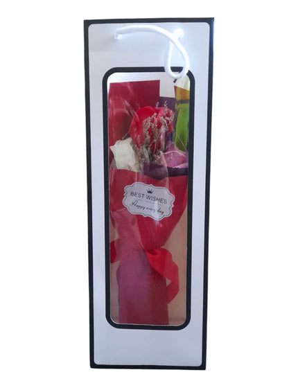 Buchet decorativ în pungă cadou cu lumini 27cm  804-1