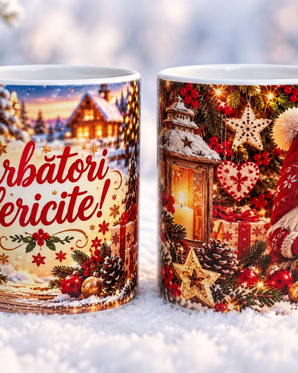 Set 4 Căni “Sărbători fericite!” Crăciun