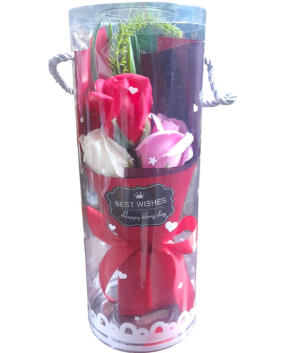 Buchet ornamental de Trandafiri în cutie acetofan 804-9