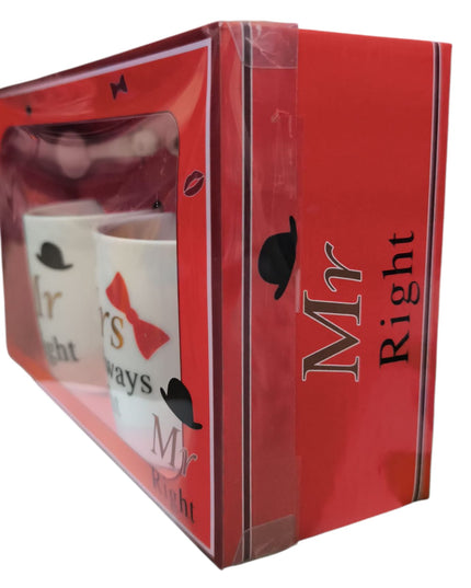 Set cadou 2 căni cu linguriță Mr&Mrs AT1371