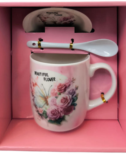 Set cadou cană cu capac și linguriță HK2384