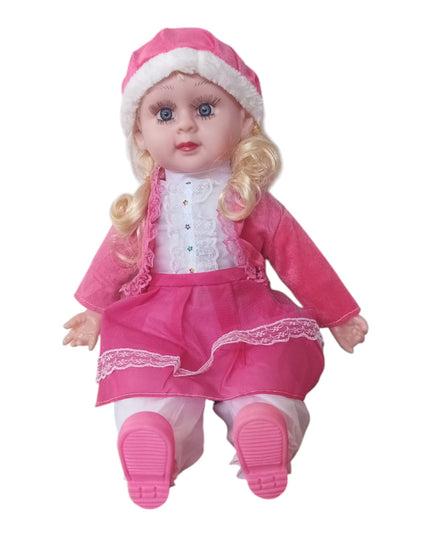 Păpușă Blondă cu Ținută Colorată 50x25cm