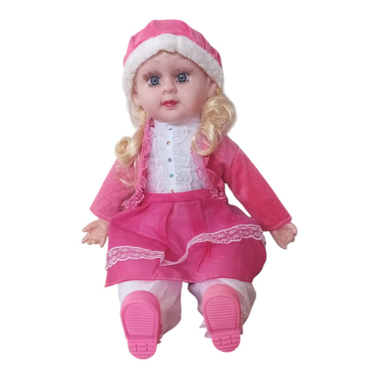 Păpușă Blondă cu Ținută Colorată 50x25cm