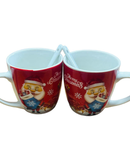 Set cadou Crăciun 2 căni cu linguriță AT1843-B